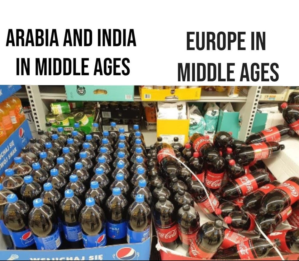Arabs and indians vs europeans in middle ages